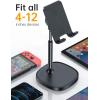imageLISEN Cell Phone Stand Adjustable for iPhone Phone Holder for Desk Office Desk Accessories Computer PC for iPhone Stand Gaming Essentials Fit Otterbox Case Phones Switch Kindle iPad Air Tablet 410inFull Black