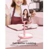 imageLISEN Cell Phone Stand Adjustable for iPhone Phone Holder for Desk Office Desk Accessories Computer PC for iPhone Stand Gaming Essentials Fit Otterbox Case Phones Switch Kindle iPad Air Tablet 410in3X STABLE WEIGHTED BASE Pink