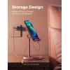 imageLISEN Cell Phone Stand Adjustable for iPhone Phone Holder for Desk Office Desk Accessories Computer PC for iPhone Stand Gaming Essentials Fit Otterbox Case Phones Switch Kindle iPad Air Tablet 410in3X STABLE WEIGHTED BASE Pink