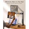 imageLISEN Tablet Stand Phone Holder iPad Holder for Desk MountUltra Sturdy 2 Clamps Kindle Holder for Bed Gooseneck Phone Tablet Holder Mount Phone Stand fits iPhone iPad Mini 7 Kindle 413quot DeviceBlack