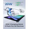 imageiPad Charger Fast Charging 2 Pack 20W PD iPad Charger for iPad Pro 12911 inch iPad Air 5th4th iPad Mini 6iPad 10th iPhone 1515 PlusPro Max Fast Charger Block with Lighting and USB C Cable