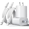 imageiPad Charger Fast Charging 2 Pack 20W PD iPad Charger for iPad Pro 12911 inch iPad Air 5th4th iPad Mini 6iPad 10th iPhone 1515 PlusPro Max Fast Charger Block with Lighting and USB C Cable