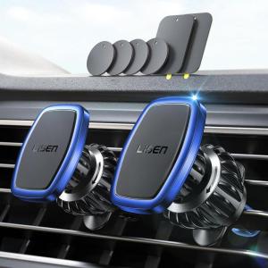imageLISEN 2 Pack Magnet for Phone Car Mount Magnetic Phone Holder for Your Car Vent 6 Military Magnets Vent Cell Phone Holder Mount for Car Plate Fit All iPhone 16151413 Pro Max Plus Samsung S25Blue