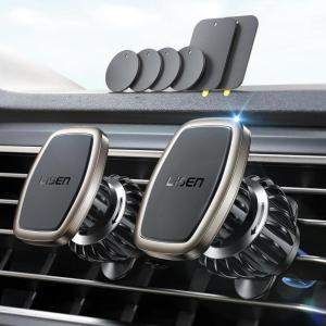 imageLISEN 2 Pack Magnet for Phone Car Mount Magnetic Phone Holder for Your Car Vent 6 Military Magnets Vent Cell Phone Holder Mount for Car Plate Fit All iPhone 16151413 Pro Max Plus Samsung S25Gold