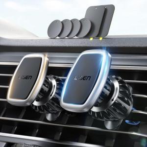imageLISEN 2 Pack Magnet for Phone Car Mount Magnetic Phone Holder for Your Car Vent 6 Military Magnets Vent Cell Phone Holder Mount for Car Plate Fit All iPhone 16151413 Pro Max Plus Samsung S25Sliver