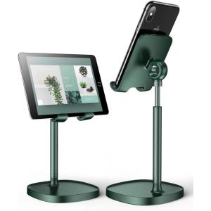 imageLISEN Cell Phone Stand Adjustable for iPhone Phone Holder for Desk Office Desk Accessories Computer PC for iPhone Stand Gaming Essentials Fit Otterbox Case Phones Switch Kindle iPad Air Tablet 410inGreen
