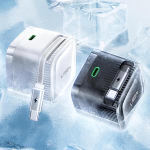 imageLISEN for Retractable Phone Charger Wall Plug for Travel 45W USB C Charger Block Dual USB C Adapter Block for Samsung S25S24S23S22 iPhone 16 15 iPad BlackWhite