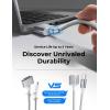 imageLISEN 140W Magnetic Safe 3 Cable for MacBook AirPro Charger Cord 66FT Black USB C to Magnetic 3 Cable for MacBook AirPro 1513 M3 2024 15quot M2 2023 13quot M2 2022Grey