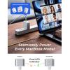 imageLISEN 140W Magnetic Safe 3 Cable for MacBook AirPro Charger Cord 66FT Black USB C to Magnetic 3 Cable for MacBook AirPro 1513 M3 2024 15quot M2 2023 13quot M2 2022Grey