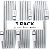 imageLISEN for iPhone 16 15 USB C to USB C Fast Charging 60W USB C Cable Type C Fast Charging Cable for iPhone 16 15Samsung Galaxy S25 Ultra Plus S24 S23 iPad Pro 13 129inch iPad Air 5Black 3Pack 6FTWhite