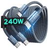 imageLISEN USB C to USB C Cable Fast Charging Cords 240W Type C Charger Fast Charging Cord Type C Cable for iPhone 16 15 iPad MacBook Pro Air Samsung S25 Switch33ft33ft2 PackMidnightMidnight