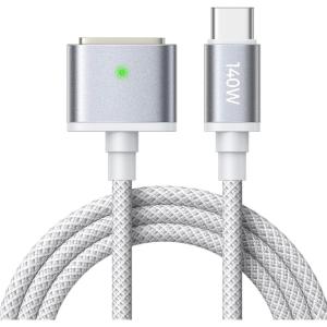 imageLISEN 140W Magnetic Safe 3 Cable for MacBook AirPro Charger Cord 66FT Black USB C to Magnetic 3 Cable for MacBook AirPro 1513 M3 2024 15quot M2 2023 13quot M2 2022Grey