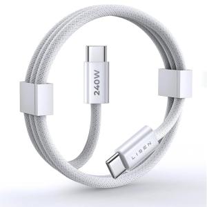 imageLISEN 240W USB C to USB C Cable Type C Fast Charging Cord iPad Charging Cable for iPad ProAirMini iPhone 1616 Pro16 Plus16 Pro Max Google Pixel Samsung Galaxy S24 Ultra 66FTWhiteWhite