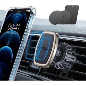 imageLISEN Magnetic Phone Holder for Car  Upgraded Clip Ultra 6 Strong Magnets Car Phone Holder Case FriendlySoporte de Telefono para carro for Galaxy S25 Ultra 467 inch Smartphones BlackGold