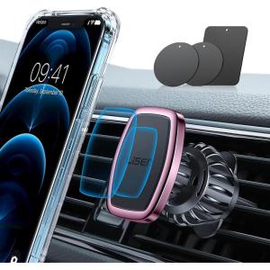 imageLISEN Magnetic Phone Holder for Car  Upgraded Clip Ultra 6 Strong Magnets Car Phone Holder Case FriendlySoporte de Telefono para carro for Galaxy S25 Ultra 467 inch Smartphones BlackPink