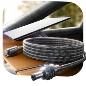 imageLISEN Starlink Mini Cable 100W 18AWG Starlink Mini USB C Power Cable Nylon Braided Star Link Mini Power Supply EMarker Chip Protection Waterproof Works with 100W PD Power Sources10FT