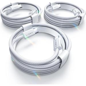 imageLISEN USB C Cable 240W C to C Fast Charging Speed Universal 100W USB C Charger Cable 3Pack 333366FT Type C to Type C Cable for iPhone 1615 Charger Cord iPadMacBookSamsung WhiteWhite