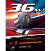 image48W USB C Car Fast Charger Adapter with 60W 33ft Nylon Braided Type C Cable LISEN Compact Cigarette Lighter All Metal USB Charger PDampampQC30 Dual Port for Samsung S22PixelAndroidiPadBLACK