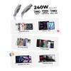 imageLISEN 240W Retractable USB C Cable USB C to C Retractable Car Charger Cable Phone Charger Cord Fast Charging for iPhone 16 15 Pro Max PlusiPadMacBookSamsung S24 Travel EssentialsWhite