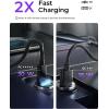 imageLISEN 54W Car Phone Charger USB C Cigarette Lighter Adapter Car Accessories for iPhone USB C Car Charger Adapter USBC Type C 12v Fit for iPhone 16E 16 15 14 13 12 Samsung S25 Google iPad AndroidBlack