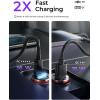 imageLISEN 54W Car Phone Charger USB C Cigarette Lighter Adapter Car Accessories for iPhone USB C Car Charger Adapter USBC Type C 12v Fit for iPhone 16E 16 15 14 13 12 Samsung S25 Google iPad AndroidRed