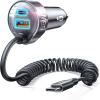 imageLISEN 65W Car Charger USB C Fast Charging for iPhone 16 15 Pro MaxSuper Fast Type C Car Charger Adapter Fit iPhone 16e 15 Pro Max PlusiPad ProSamsung Galaxy S25 S24 UltraPixelAndroidBlackBlack