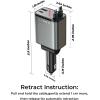 imageLISEN Retractable Car Charger 69W USB C Car Accessories Adapter for iPhone 16 USB C Charger Fast Charging Fathers Day for Gifts Travel Essentials Gifts for Women Men for iPhone 16 15 14 13 12Grey