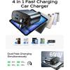 imageLISEN Retractable Car Charger 69W USB C Car Accessories Adapter for iPhone 16 USB C Charger Fast Charging Fathers Day for Gifts Travel Essentials Gifts for Women Men for iPhone 16 15 14 13 12Grey