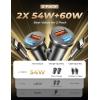 imageLISEN Super Fast iPhone 16 Car Charger USB C 99 Alloy  Turbo Cables2 Pack 54W iPhone 15 Type C Car Charger Fast Charging Cigarette Lighter Adapter for iPhone 16e Pro Max Plus15Samsung S25 UltraBlack