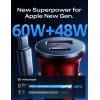 imageLISEN USB C Car Charger USB Adapter Mini ampamp Metal iPhone 16 Car Charger Fast Charging PD 30 Cigarette Lighter Adapter USBC for iPhone 16 Pro Max Plus 15 14 13 BlackRed
