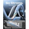 imageLISEN USB C to Lightning Cable 240W 4 in 1 Charging Cable 66FT Chubby USB AC to CLightning with Light for iPhone 16e 16 15 14 ProMacBookiPadSamsung S25Switch 2 Multi Chargers for All DevicesBlue
