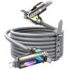 imageLISEN USB C to Lightning Cable 240W 4 in 1 Charging Cable 66FT Chubby USB AC to CLightning with Light for iPhone 16e 16 15 14 ProMacBookiPadSamsung S25Switch 2 Multi Chargers for All DevicesGrey