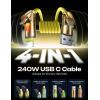imageLISEN USB C to Lightning Cable 240W 4 in 1 Charging Cable 66FT Chubby USB AC to CLightning with Light for iPhone 16e 16 15 14 ProMacBookiPadSamsung S25Switch 2 Multi Chargers for All DevicesYellow