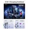 imageLISEN USBC to USBC Cable 3Pack 33ft33ft66ft 60W Fast Charging USB A to USB C Cable for iPhone 15 CarPlay Cable Braided TypeC Charger Cable for iPad Pro Samsung S24 Ultra Android MacBookMidnight