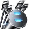 imageLISEN 90W USB C Car Charger Fast Charging Dual USB C Port PD 45W Cigarette Lighter Adapter USB C Car Charger iPhone Super Fast Car Charger USB C with USB C ampamp Lightning Cable for iPhone 16Black