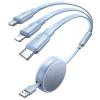 imageLISEN Multi Charging Cable 3 in 1 Charging Cable Retractable Car Charger with Type CLMicro USB Ports for iPhone 16 15 14 Pro MaxSamsung Galaxy S25PSKindle Multi Chargers for All DevicesBlue