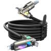 imageLISEN USB C to Lightning Cable 240W 4 in 1 Charging Cable 66FT Chubby USB AC to CLightning with Light for iPhone 16e 16 15 14 ProMacBookiPadSamsung S25Switch 2 Multi Chargers for All DevicesBlack