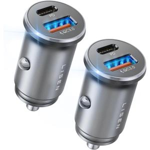 imageLISEN 54W Car Phone Charger USB C Cigarette Lighter Adapter Car Accessories for iPhone USB C Car Charger Adapter USBC Type C 12v Fit for iPhone 16E 16 15 14 13 12 Samsung S25 Google iPad AndroidSilver