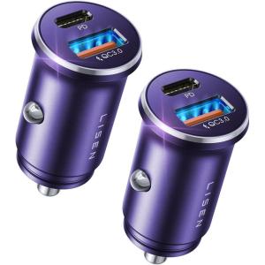 imageLISEN 54W Car Phone Charger USB C Cigarette Lighter Adapter Car Accessories for iPhone USB C Car Charger Adapter USBC Type C 12v Fit for iPhone 16E 16 15 14 13 12 Samsung S25 Google iPad AndroidPurple