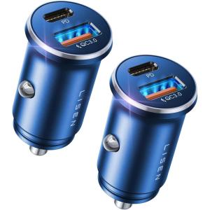 imageLISEN 54W Car Phone Charger USB C Cigarette Lighter Adapter Car Accessories for iPhone USB C Car Charger Adapter USBC Type C 12v Fit for iPhone 16E 16 15 14 13 12 Samsung S25 Google iPad AndroidBlue