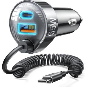 imageLISEN 65W Car Charger USB C Fast Charging for iPhone 16 15 Pro MaxSuper Fast Type C Car Charger Adapter Fit iPhone 16e 15 Pro Max PlusiPad ProSamsung Galaxy S25 S24 UltraPixelAndroidBlackBlack