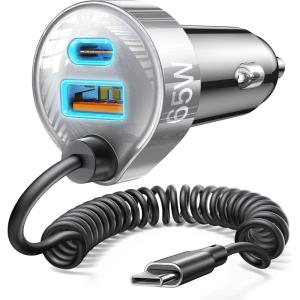 imageLISEN 65W Car Charger USB C Fast Charging for iPhone 16 15 Pro MaxSuper Fast Type C Car Charger Adapter Fit iPhone 16e 15 Pro Max PlusiPad ProSamsung Galaxy S25 S24 UltraPixelAndroidBlackSliver