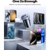 imageLISEN 95W USB C Fast Car Charger Dual Port PD 65W Car Charger USB C Fast Charging Cigarette Lighter Adapter All Metal Fast Charger for iPhone 16 Pro Max 15 14 iPad Samsung Galaxy Black