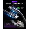 imageLISEN USB C Car Charger Fast Charging Dual Port PD 65W Car Charger USB C Super Fast Cigarette Lighter Adapter All Metal Fast Car Charger for iPhone 16 Pro Max 15 14 iPad Samsung Galaxy BlackBlack
