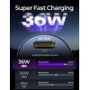 imageLISEN USB C Car Charger Fast Charging Dual Port PD 65W Car Charger USB C Super Fast Cigarette Lighter Adapter All Metal Fast Car Charger for iPhone 16 Pro Max 15 14 iPad Samsung Galaxy BlackBlack