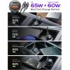 imageLISEN USB C Car Charger Fast Charging Dual Port PD 65W Car Charger USB C Super Fast Cigarette Lighter Adapter All Metal Fast Car Charger for iPhone 16 Pro Max 15 14 iPad Samsung Galaxy BlackRED