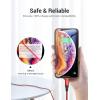 imageLISEN iPhone Charger Cable USB A to Lightning CableSturdy Nylon Braided Fast Charging Cord Compatible with iPhone 11ProXXs MaxXR8 Plus 7 Plus6 iPad66FTRedRed