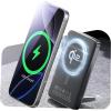 imageLISEN 45W Total Qi2 MagSafe Power Bank 10000mAh Super Fast Charging  Soft Touch Silicone with Metal Foldable Stand for iPhone 1615141312 Samsung Galaxy S25 S24 with MagSafe CasesBlack