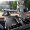 imageLISEN Car Phone Holder Mount 3 in 1 Dashboard Air Vent Windshield Cell Phone Mount for Car Adjustable Phone Holders for Your Car Vent Phone Mount for iPhone 16 Pro Max Plus 15 14 13 Samusung Black