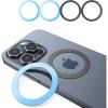 imageLISEN UltraThin 04mm Magsafe Sticker Ring Strong Suction Compatible With Magsafe Wireless Charger for iPhone 121314 Pro MaxSamsung 4 Pack BlueBlackBlack and Blue